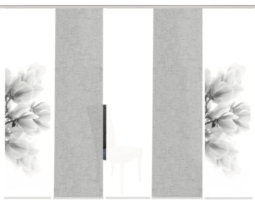 Panneau coulissant avec motif floral pour la décoration de fenêtre