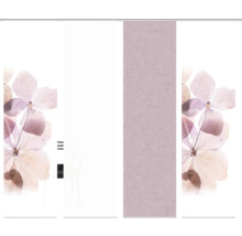 Panneau coulissant avec motif floral et insert en lin