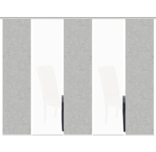 Rideau coulissant en plusieurs parties avec motif discret sur fond clair