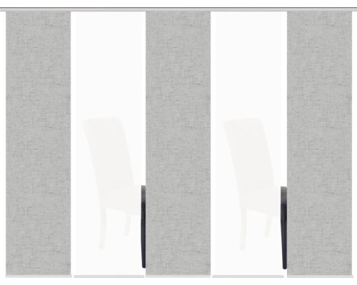 Rideau coulissant en plusieurs parties avec motif discret sur fond clair