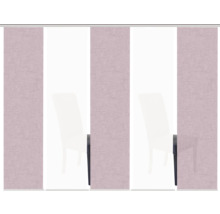 Schiebegardinen mit linenartiger Textur vor einem Fenster