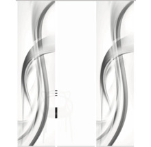 Porte coulissante avec motif ondulé abstrait