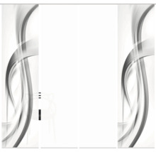 Porte coulissante avec des lignes abstraites pour meubles