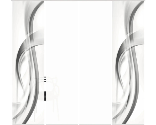 Porte coulissante avec des lignes abstraites pour meubles