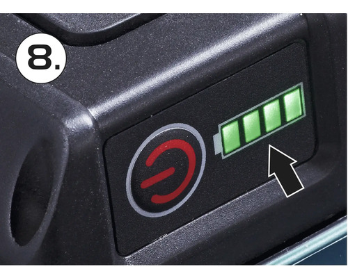 Indicateur de charge de la batterie avec trois barres sur quatre remplies