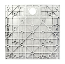 Plaque de drainage avec motif carré et découpes rondes
