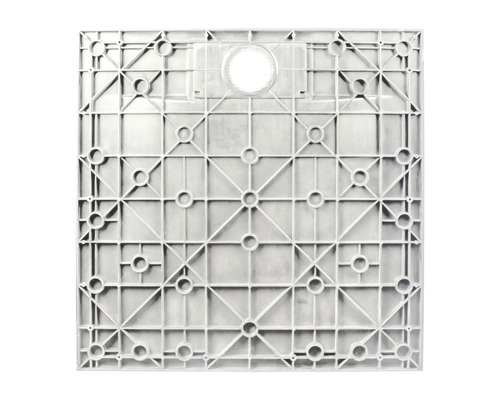 Drainageplatte mit quadratischem Muster und runden Aussparungen
