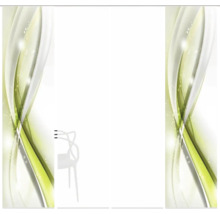 Porte coulissante en trois parties avec motif abstrait