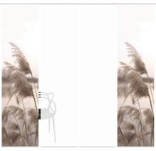 Panneau décoratif avec motif de roseaux et une chaise