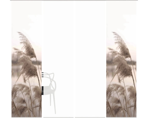 Panneau décoratif avec motif de roseaux et une chaise