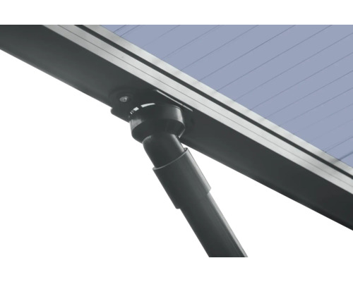 Vue détaillée d''un toit de terrasse avec poteaux de support