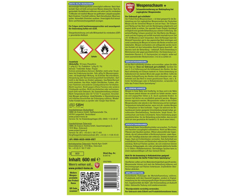 Protect Home Wespenschaum zur Bekämpfung von frei zugänglichen Wespennestern