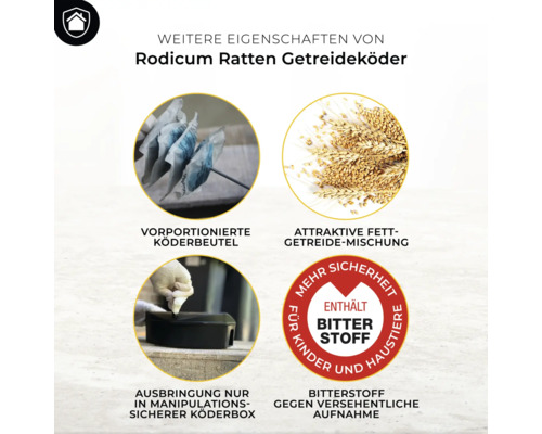 Rattenköder Getreideköder Protect Home Rodicum 400 g zur Verwendung in Köderboxen