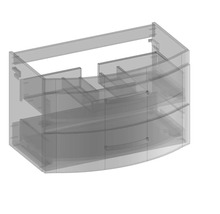 Waschtischunterschrank Devo Vena 2.0 BxHxT 80x50x38 cm arctic white hochglanz Griff schwarz
