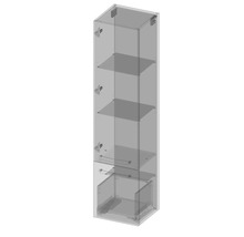 Hängehochschrank mit 1 Tür und Schublade Devo Vena 2.0 links BxHxT 35x150x33 cm pearl grey supermatt Griff schwarz