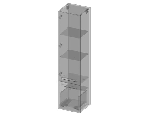 Armoire haute avec étagères et tiroir coulissant