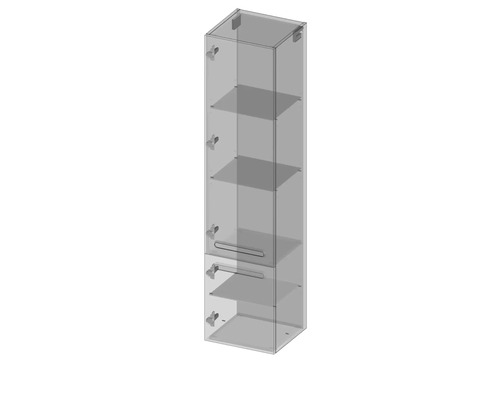 Armoire haute avec étagères et tiroirs pour salle de bain