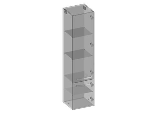 Armoire de salle de bain étroite avec compartiments et porte
