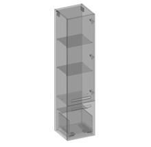 Armoire haute suspendue avec 1 porte et tiroir Devo Vena 2.0 droite lxhxp 35x150x33 cm pearl grey supermat poignée fraisée