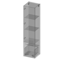 Hängehochschrank mit 1 Tür und Schublade Devo Vena 2.0 links BxHxT 35x150x33 cm pearl grey supermatt Griff eingefräst