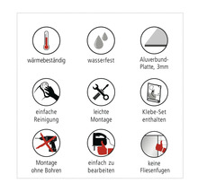 Panneau mural de douche mySpotti Shower Stig optique marbre 255 x 100 cm SH-255100-1778-HB