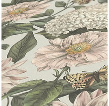 Tapete mit Blumen und Schmetterlingen