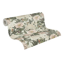 Tapetenrolle mit Blumenmuster und Schmetterlingen