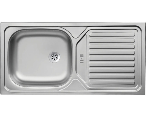 Spüle aus Edelstahl mit Abtropffläche