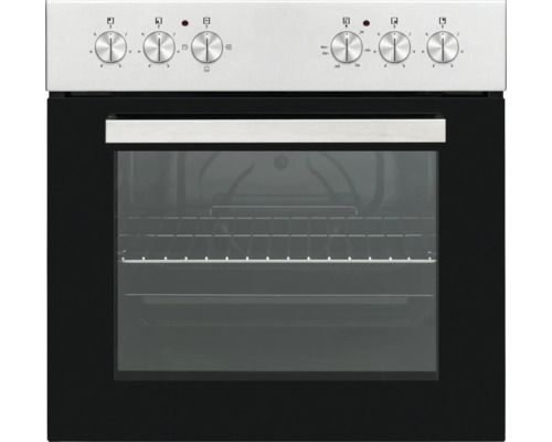 Elektroherd mit Bedienknöpfen und Innenraum mit Gitterrost