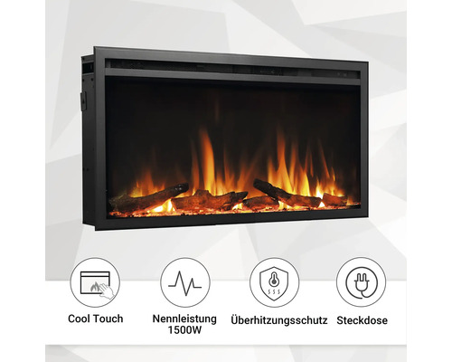 Elektrischer Kamin mit Flammenbild und Überhitzungsschutz