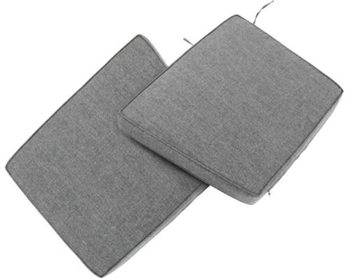 Deux coussins de chaise gris pour l''extérieur