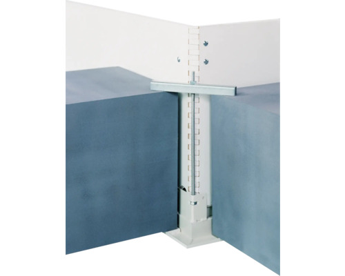 Detailansicht eines Metallsystems zur Wandbefestigung mit Schrauben