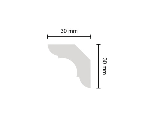 Eckprofil mit den Maßen 30 mm x 30 mm