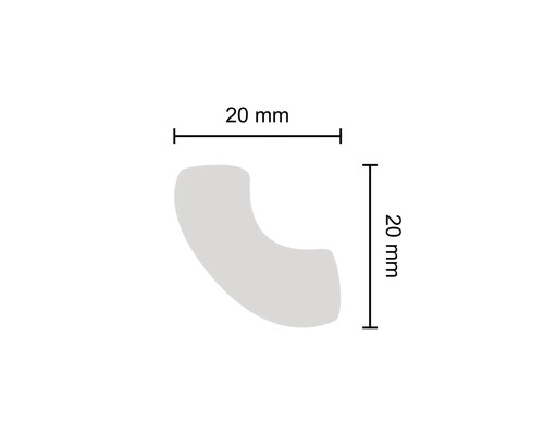 Eckstück mit den Maßen 20 mm