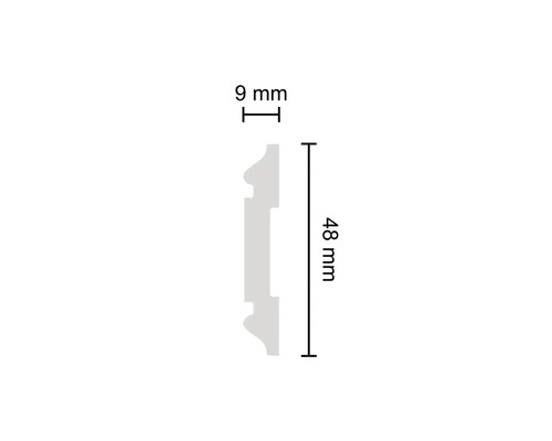 Baguette profilée de dimensions 9 mm par 48 mm