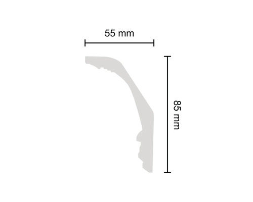 Profilleiste mit den Maßen 55 mm mal 85 mm.