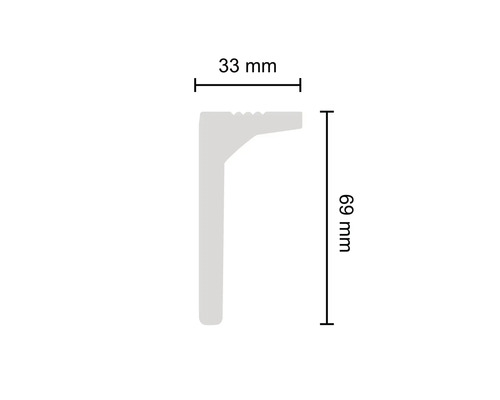 Profilleiste mit den Maßen 33 Millimeter mal 69 Millimeter