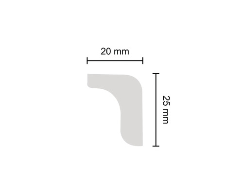 Profilleiste mit den Maßen 20 mm mal 25 mm.