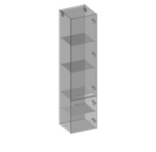 Armoire haute suspendue avec 2 portes Devo Vena 2.0 droite lxhxp 35x150x33 cm pearl grey supermat poignée noire