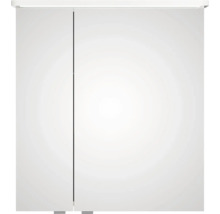 Badmöbel-Set Pelipal Sunline 105 BxHxT 69 x 200 x 48,5 cm Frontfarbe weiß hochglanz mit Keramik-Waschtisch Waschtischunterschrank und Spiegelschrank mit LED-Beleuchtung