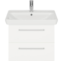 Badmöbel-Set Pelipal Sunline 105 BxHxT 69 x 200 x 48,5 cm Frontfarbe weiß hochglanz mit Keramik-Waschtisch Waschtischunterschrank und Spiegelschrank mit LED-Beleuchtung