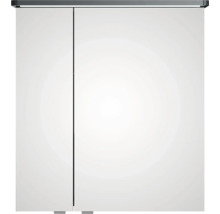Badmöbel-Set Pelipal Sunline 105 BxHxT 69 x 200 x 48,5 cm Frontfarbe anthrazit mit Keramik-Waschtisch Waschtischunterschrank und Spiegelschrank mit LED-Beleuchtung