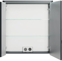 Badmöbel-Set Pelipal Sunline 105 BxHxT 69 x 200 x 48,5 cm Frontfarbe anthrazit mit Keramik-Waschtisch Waschtischunterschrank und Spiegelschrank mit LED-Beleuchtung
