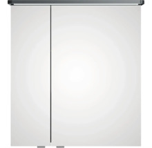 Badmöbel-Set Pelipal Sunline 105 BxHxT 66 x 200 x 46,5 cm Frontfarbe anthrazit mit Keramik-Waschtisch Waschtischunterschrank und Spiegelschrank mit LED-Beleuchtung