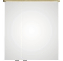 Badmöbel-Set Pelipal Sunline 105 BxHxT 66 x 200 x 46,5 cm Frontfarbe Polar Pinie mit Keramik-Waschtisch Waschtischunterschrank und Spiegelschrank mit LED-Beleuchtung