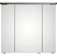 Badmöbel-Set Pelipal Sunline 105 BxHxT 80,5 x 200 x 48,5 cm Frontfarbe anthrazit mit Keramik-Waschtisch Waschtischunterschrank und Spiegelschrank mit LED-Beleuchtung