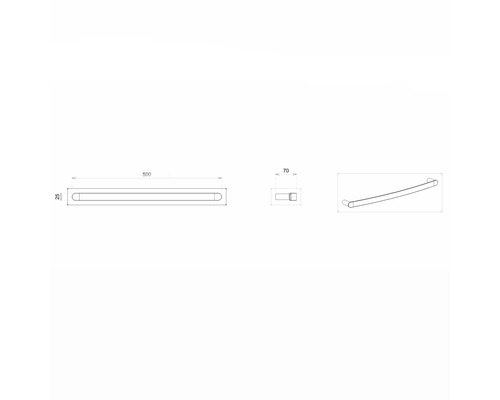 Dessin technique d''un porte-serviettes avec dimensions