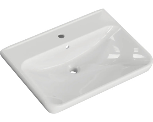 Vasque à poser en céramique avec trou de robinet et trop-plein