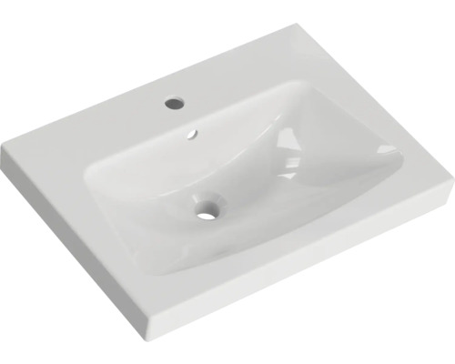 Vasque en céramique sanitaire avec trou de robinet et trop-plein