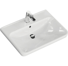 Badmöbel-Set Pelipal Sunline 105 BxHxT 69 x 200 x 48,5 cm Frontfarbe Eiche riviera mit Keramik-Waschtisch Waschtischunterschrank und Spiegelschrank mit LED-Beleuchtung